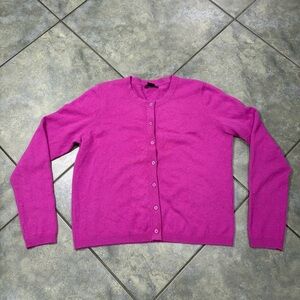 C by Bloomingdales Women Cashmere Cardigan Sweater Pink Button Sz XLCareer Comfy